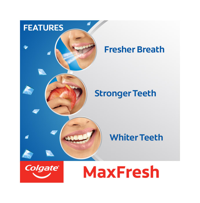 Colgate Maxfresh Peppermint Ice Blue Gel Toothpaste (150gm)