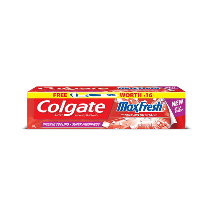 Colgate Maxfresh Red Gel Anticavity Toothpaste with Free Toothbrush (70gm)