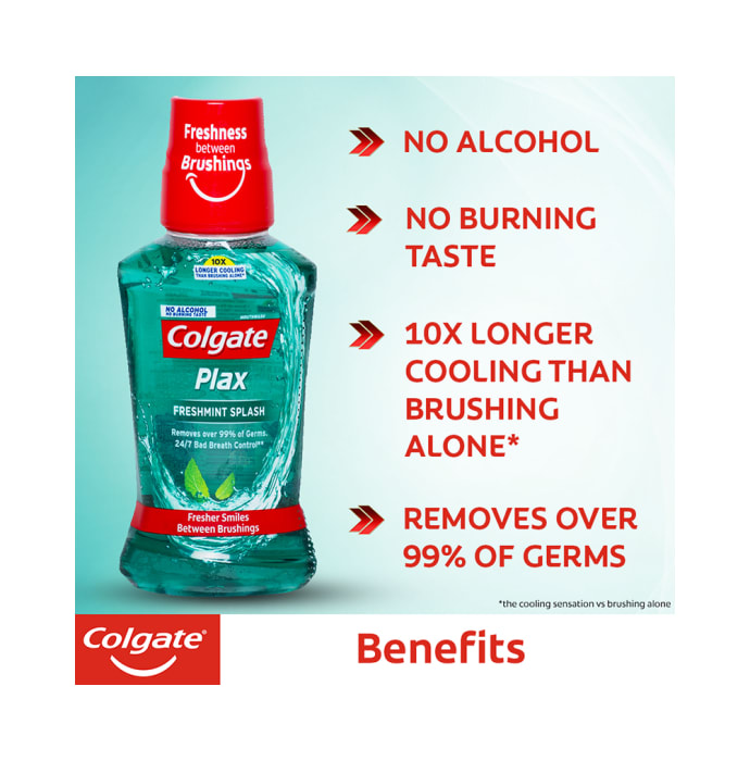 Colgate Plax Fresh Mint Splash Alcohol Free Mouth Wash (250ml)