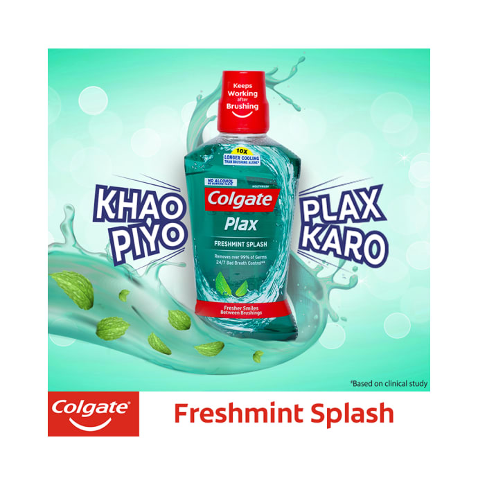 Colgate Plax Fresh Mint Splash Alcohol Free Mouth Wash (250ml)