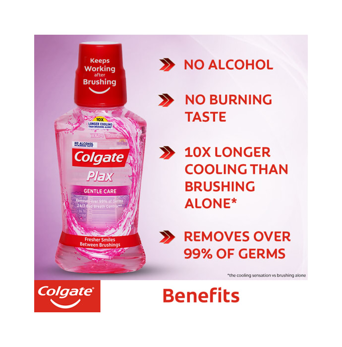 Colgate Plax Gentle Care Alcohol Free Mouth Wash (250ml)