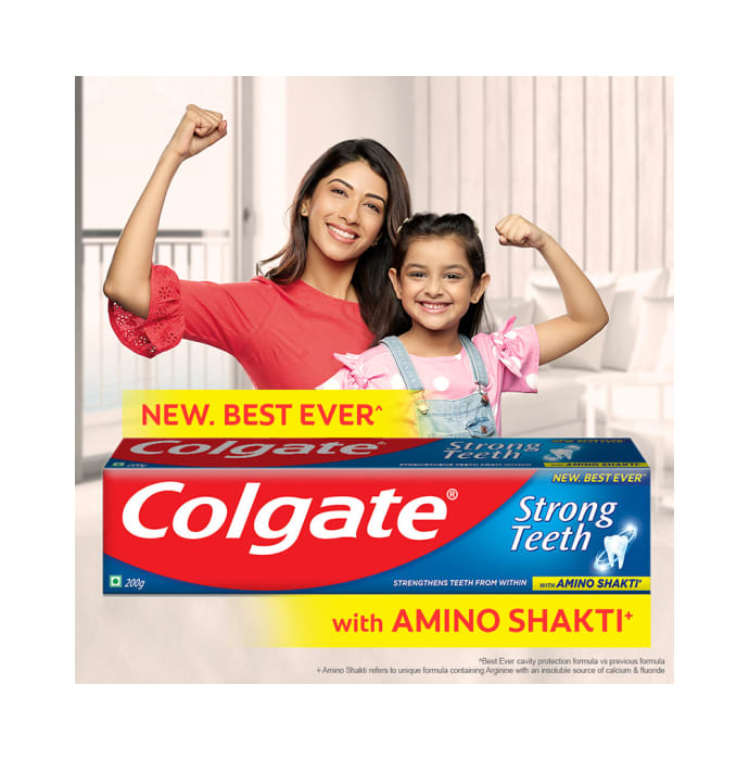 Colgate Strong Teeth Anticavity Toothpaste with Amino Shakti (2 Tubes of 200gm Each and 1 Tube of 100gm)