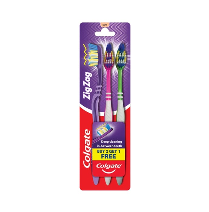 Colgate Zig Zag Bristles Toothbrush (Buy 2 Get 1 Free) Soft