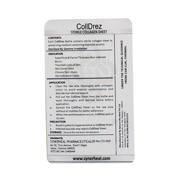 CollDrez Sterile Collagen Sheet 10cm x 25cm