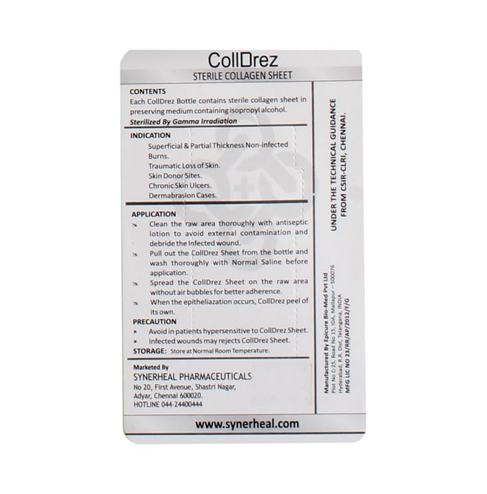 CollDrez Sterile Collagen Sheet 15cm x 30cm