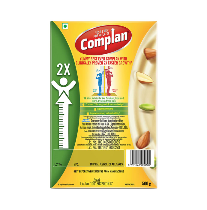 Complan Nutrition and Health Drink Refill Pista Badam (500gm)