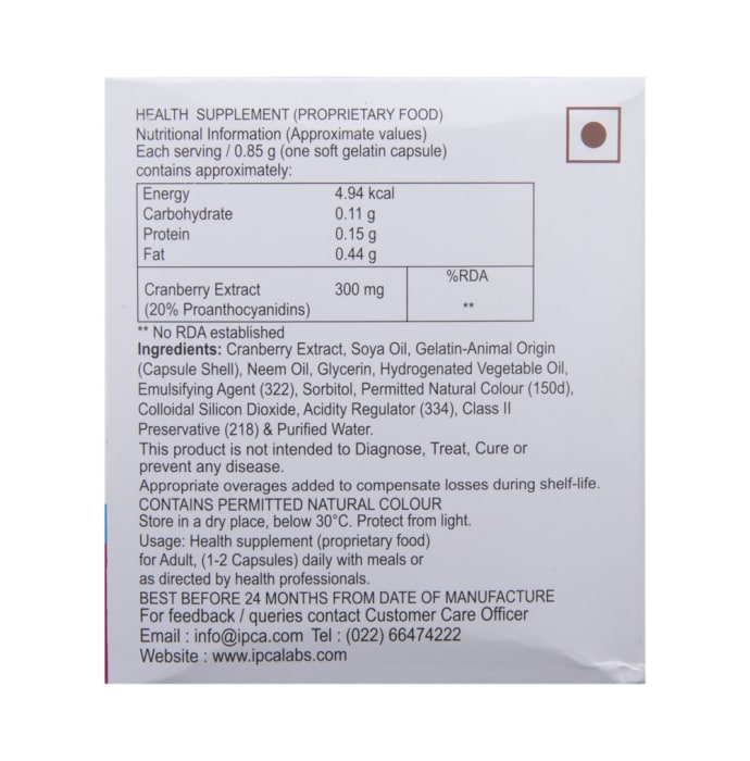 Cranpac soft gelatin capsule (15'S)