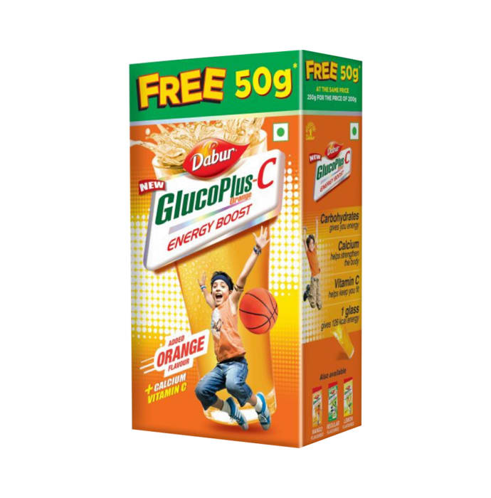 Dabur glucoplus c 200gm + 50gm free orange pack of 2