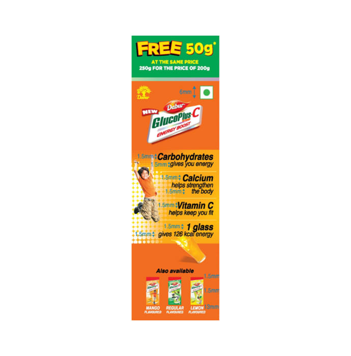 Dabur glucoplus c 200gm + 50gm free orange pack of 2