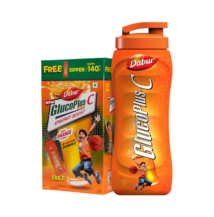 Dabur glucoplus c powder (get sipper free) orange