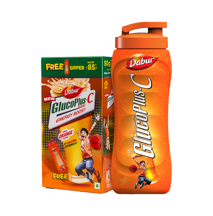 Dabur Glucoplus C Powder Orange with Sipper Free (500gm)