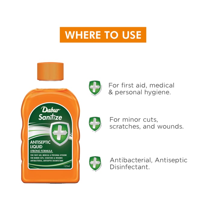 Dabur Sanitize Antiseptic Liquid (125ml)