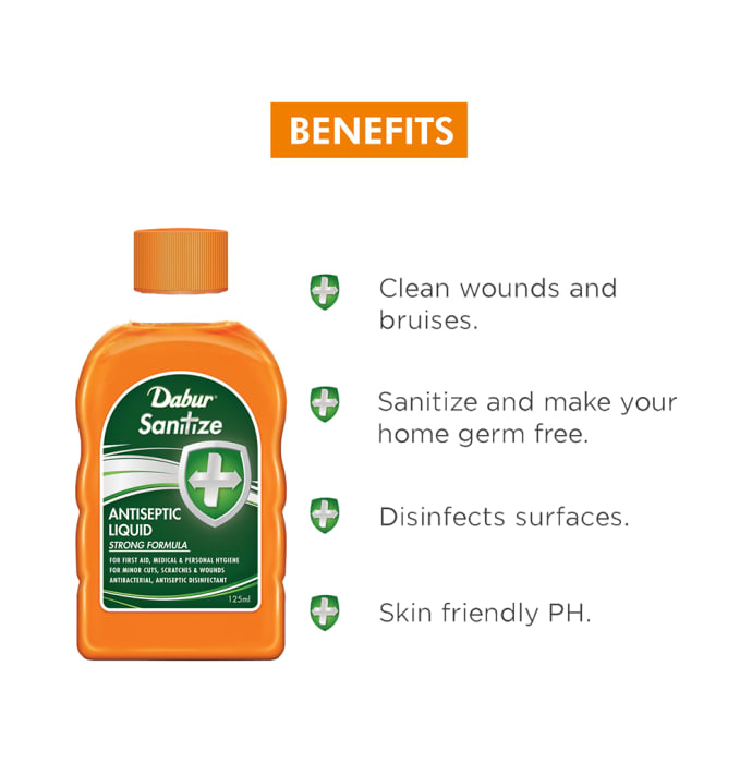 Dabur Sanitize Antiseptic Liquid (125ml)