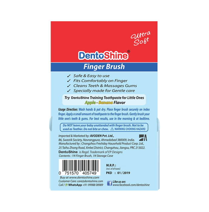 DentoShine Finger Brush Blue