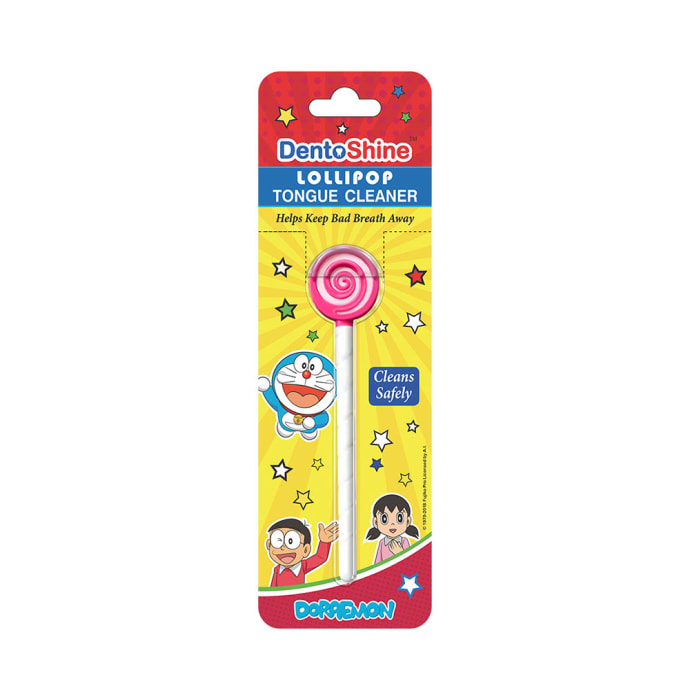 DentoShine Lollipop Tongue Cleaner for Kids Pink