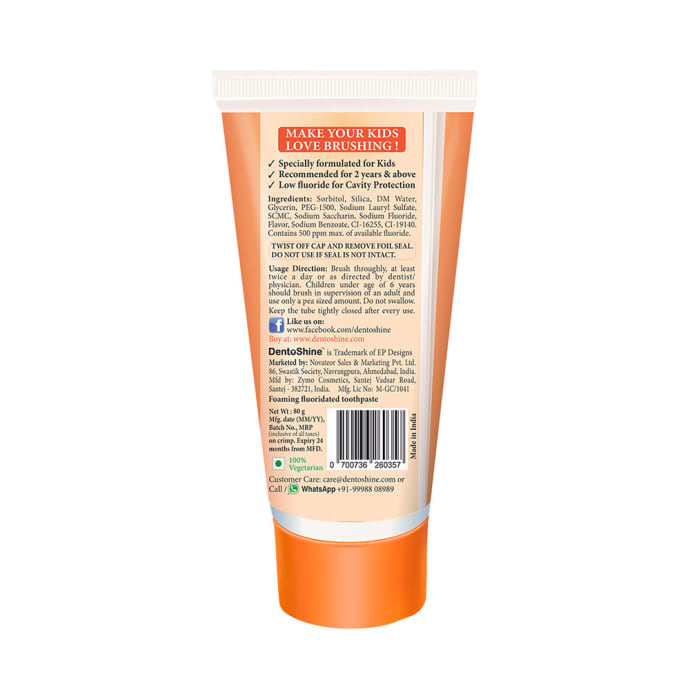 DentoShine Orange Gel Toothpaste for Kids (80gm)