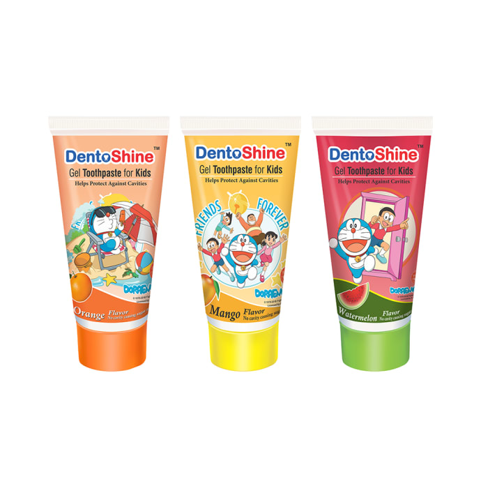 DentoShine Orange Mango & Watermelon Gel Toothpaste for Kids