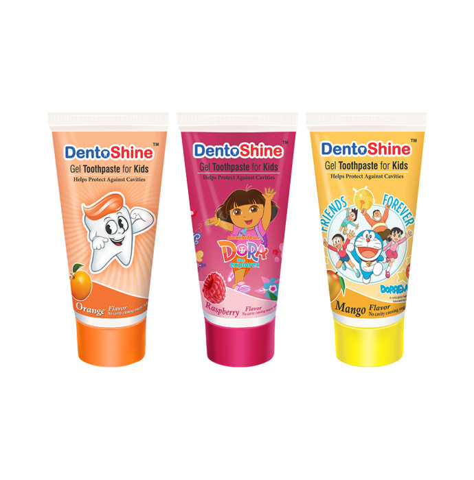 DentoShine Orange Raspberry & Mango Gel Toothpaste for Kids