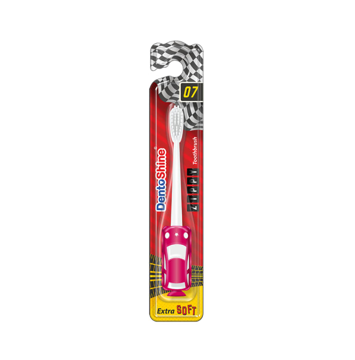 DentoShine Pink Extra Soft Zippy Toothbrush for Kids