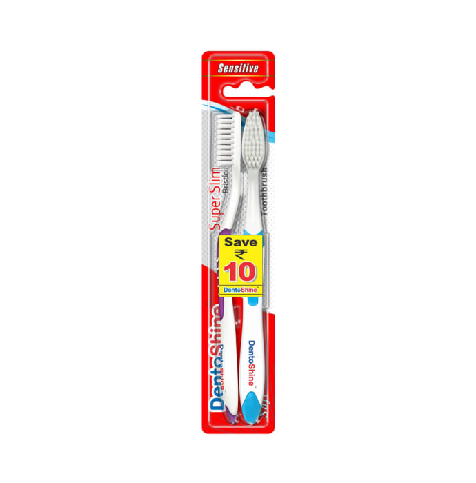 DentoShine Super Slim Soft Toothbrush Blue and Purple