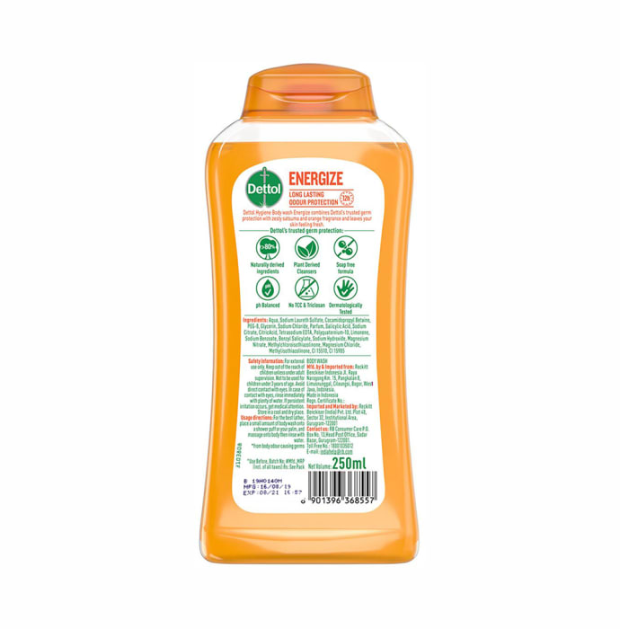 Dettol Bodywash & Shower Gel Energize (250ml)