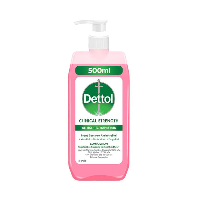 Dettol Clinical Strength Antiseptic Hand Rub Sanitizer (500ml)