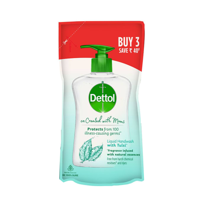 Dettol Co. Created with Moms Liquid Handwash Refill (175ml Each) with Tulsi