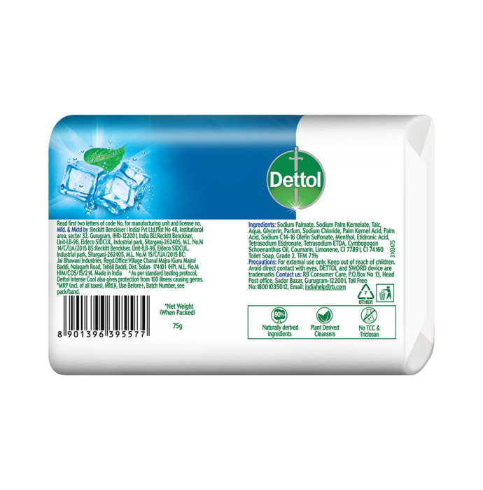 Dettol Intense Cool Soap (75gm Each)