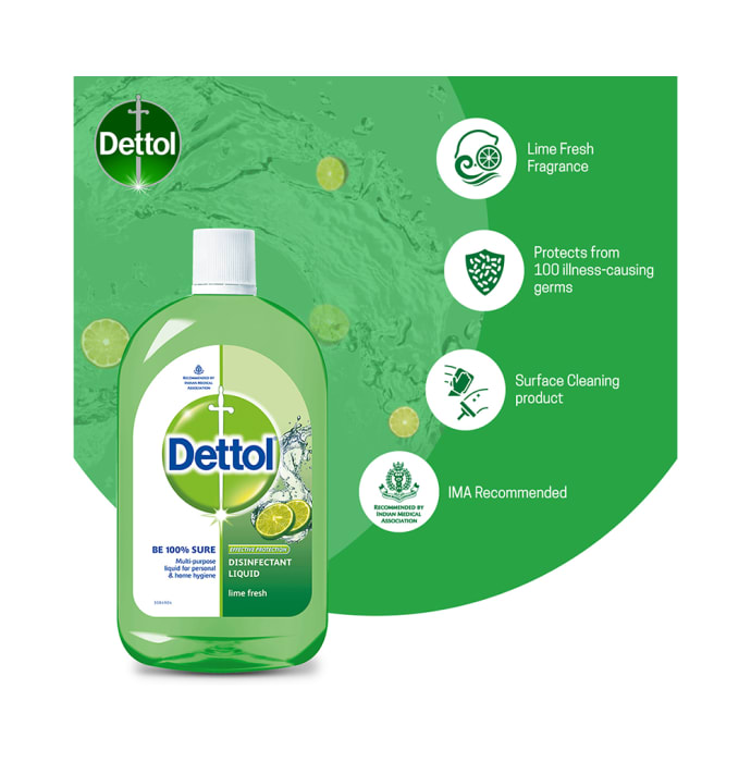 Dettol Lime Fresh Multi-Purpose Disinfectant Liquid (1Ltr)