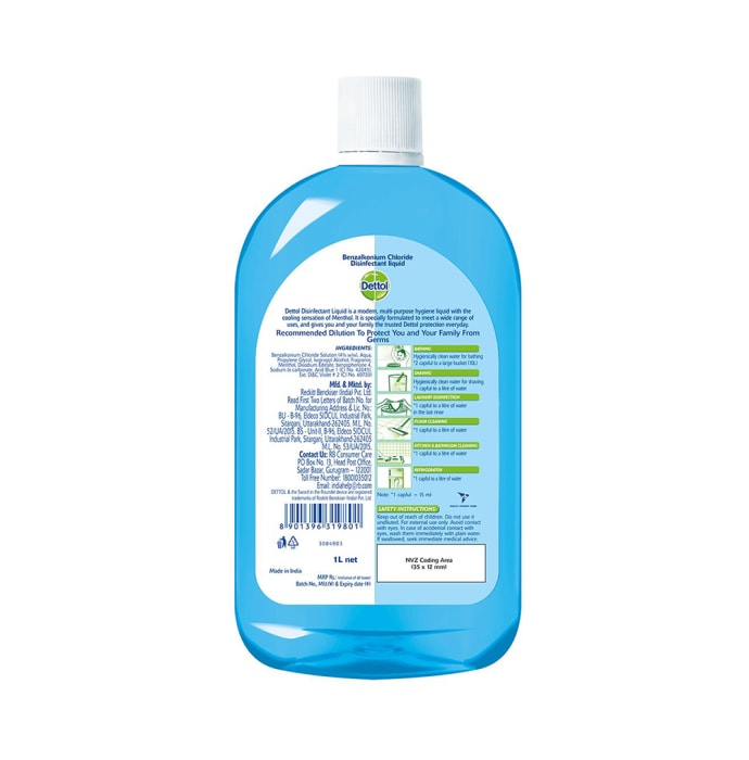 Dettol Menthol Cool Multi-Purpose Disinfectant Liquid (1Ltr)