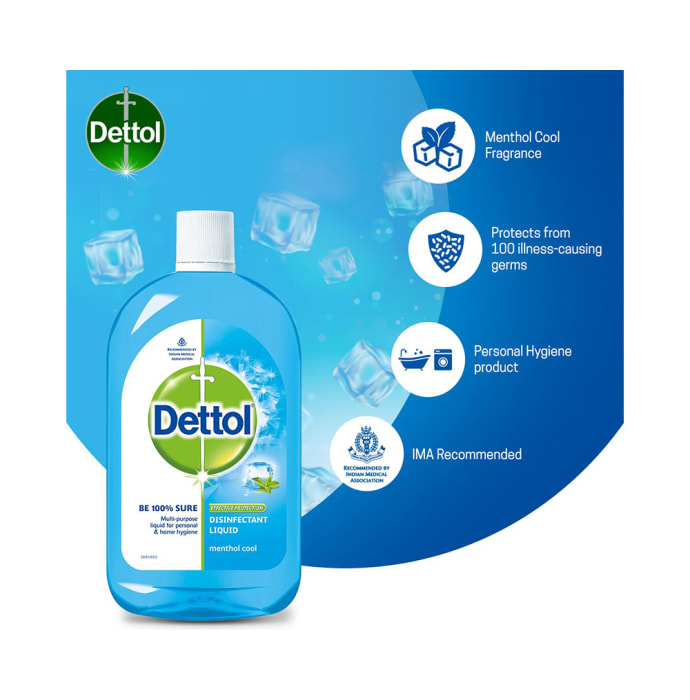 Dettol Menthol Cool Multi-Purpose Disinfectant Liquid (1Ltr)