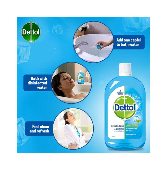 Dettol Menthol Cool Multi-Purpose Disinfectant Liquid (1Ltr)