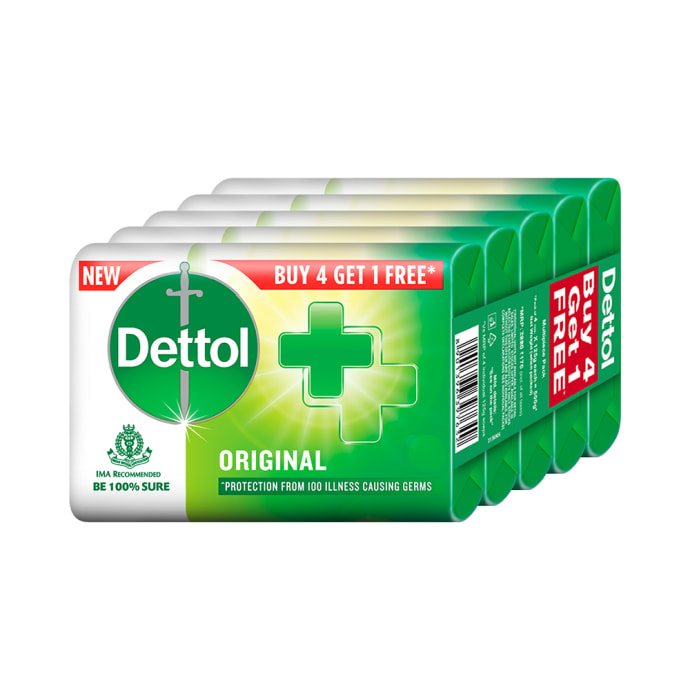 Dettol Original Soap 125gm Each (Buy 4 Get 1 Free)