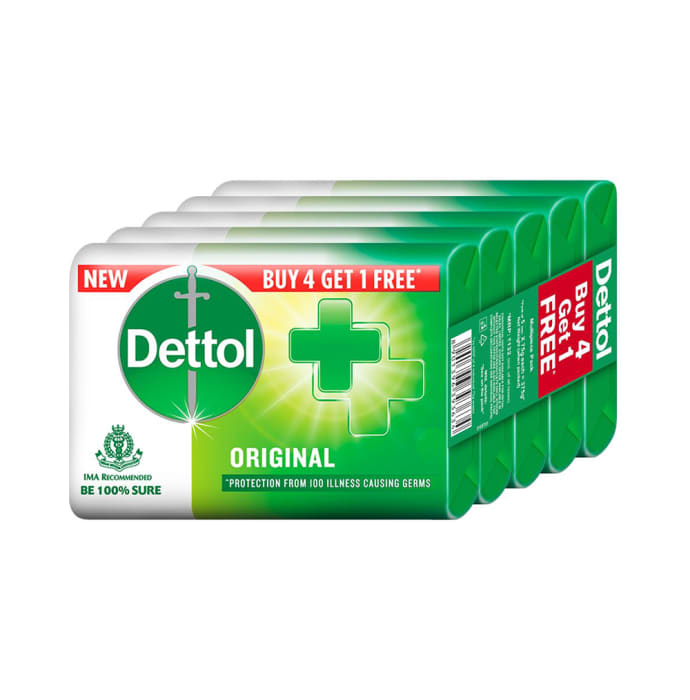 Dettol Original Soap 75gm (Buy 4 Get 1 Free)