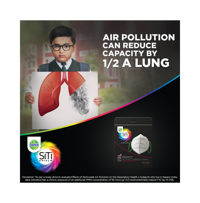 Dettol SiTi Shield Carbon Activated KN95 Air-Pollution Mask