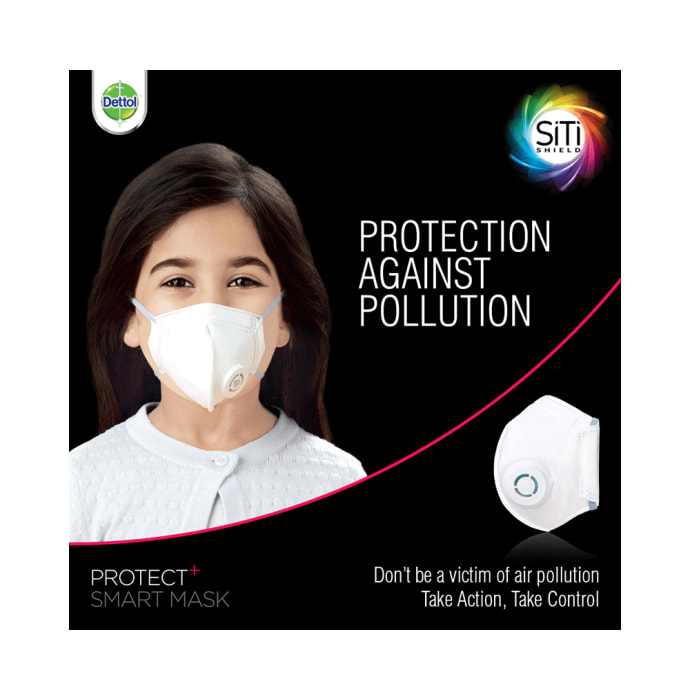 Dettol siti shield protect plus n95 anti pollution smart mask m