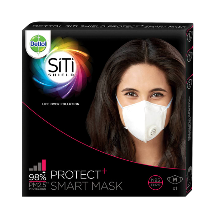 Dettol siti shield protect plus n95 anti pollution smart mask m