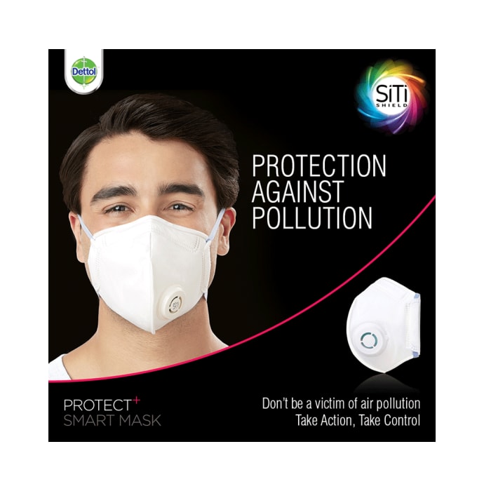 Dettol siti shield protect plus n95 anti pollution smart mask m