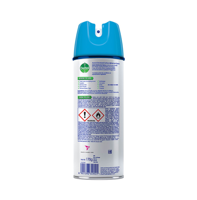 Dettol Spring Blossom Disinfectant Spray Sanitizer for Germ Protection on Hard & Soft Surfaces (170gm)