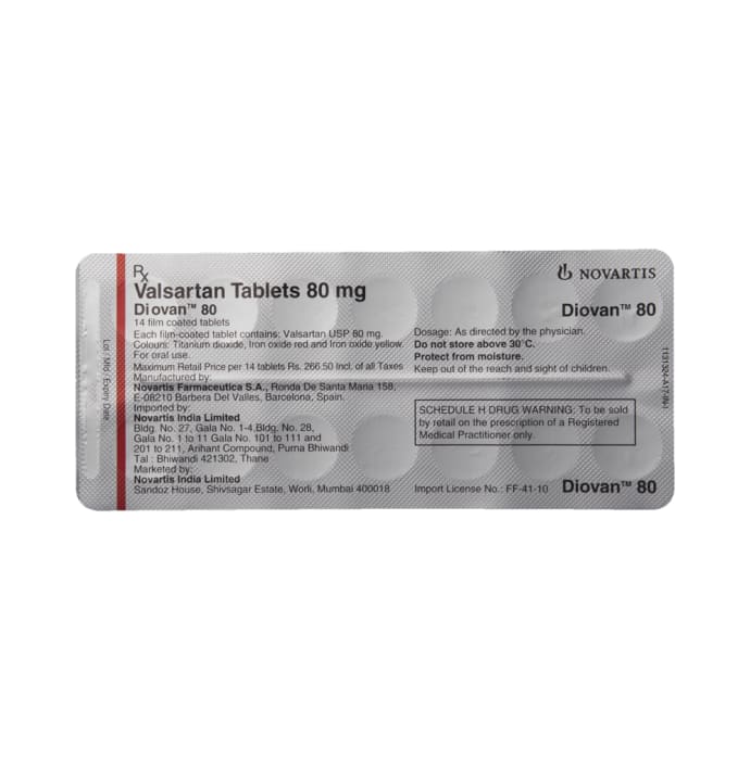 Diovan 80mg Tablet (14'S)