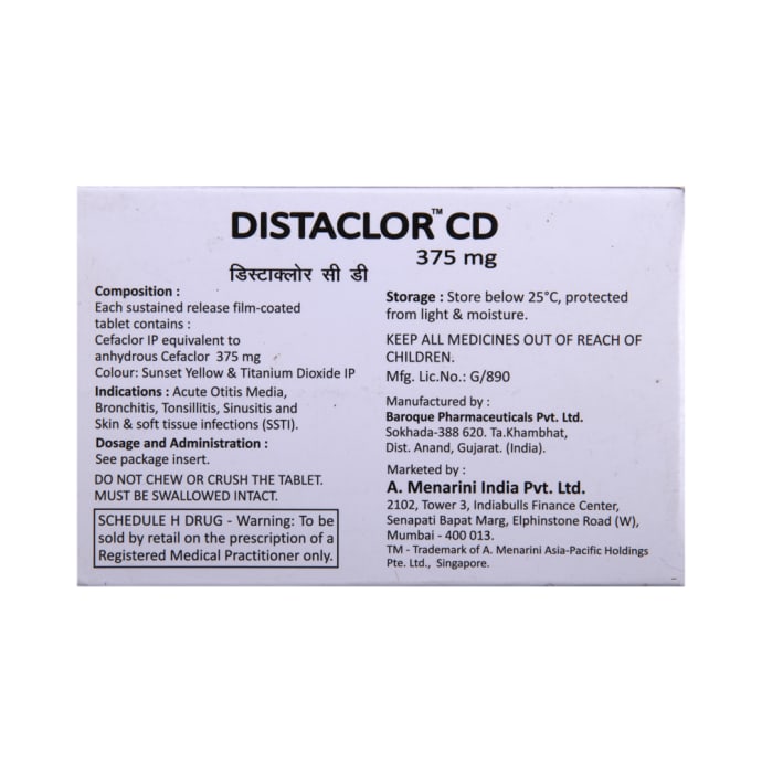 Distaclor CD 375mg Tablet SR (10'S)