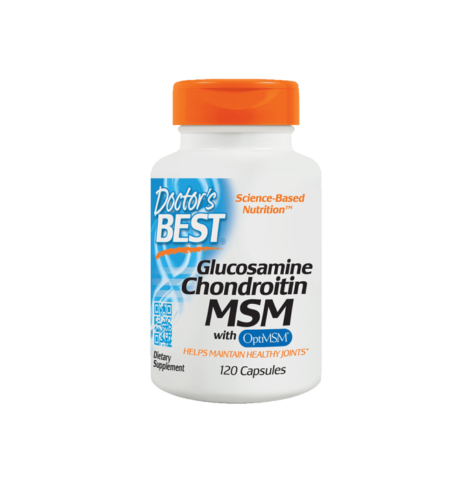 Doctor's Best Glucosamine Chondroitin MSM with OptiMSM Veggie Capsule (120'S)