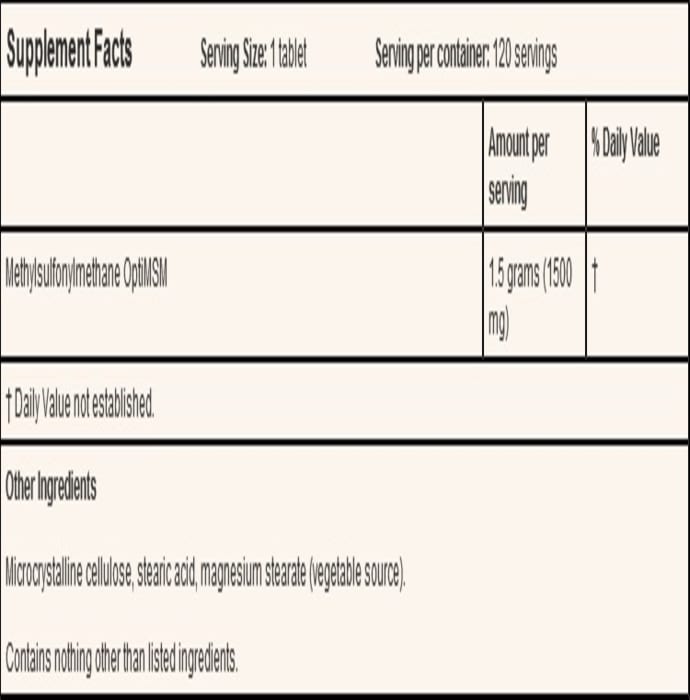 Doctor's Best MSM 1500mg Tablet (120'S)