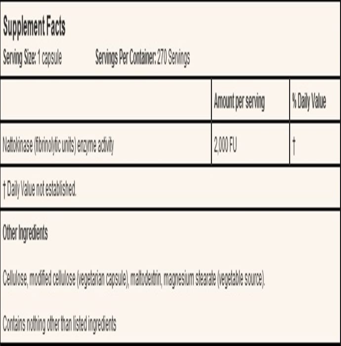 Doctor's Best Nattokinase 2000FUs Veggie Caps (270'S)