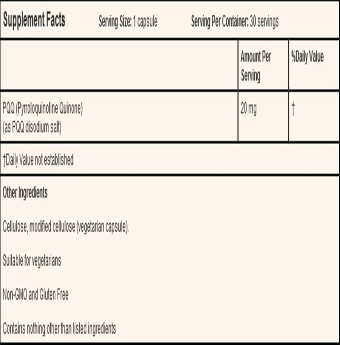 Doctor's Best PQQ 20mg Veggie Caps (30'S)