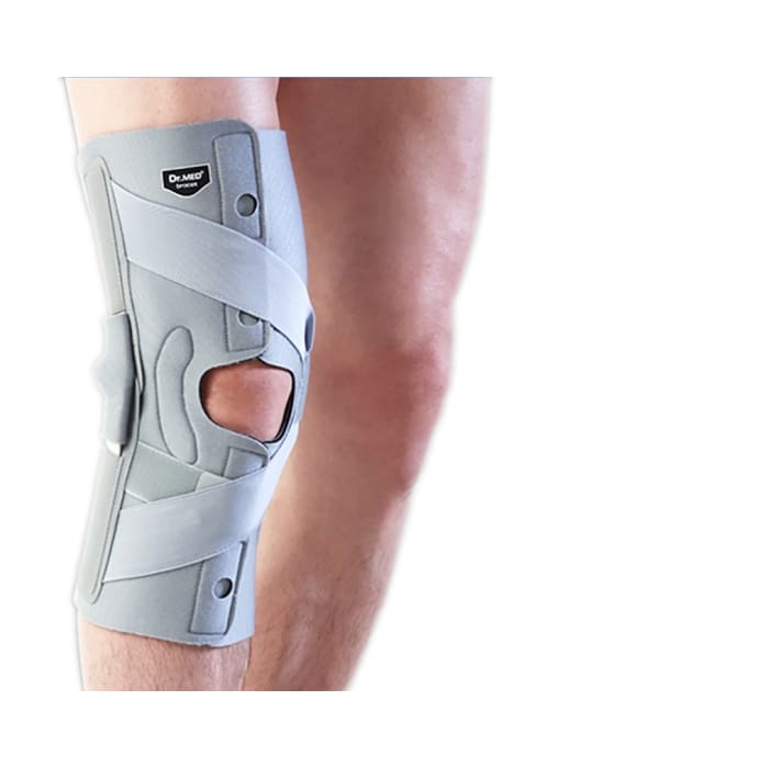 Dr med hinged knee support mcl right dr-k0121 l grey