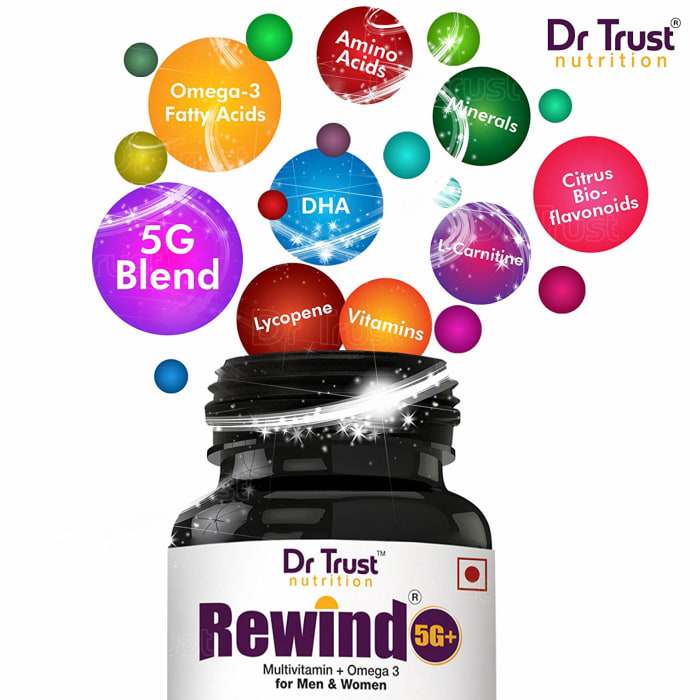 Dr Trust USA Rewind 5G+ Multivitamin & Omega 3 Capsule (60'S)