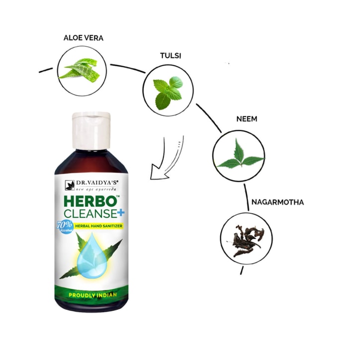 Dr. Vaidya's Herbocleanse+ Herbal Hand Sanitizer (200ml Each)