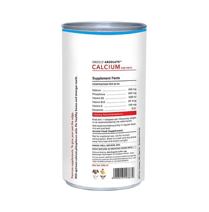 Drools Absolute Calcium Syrup - Dog Supplement (300ml)