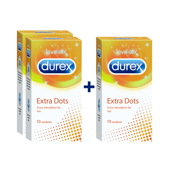 Durex Extra Dots Condom 10s (Buy 2 Get 1 Free)